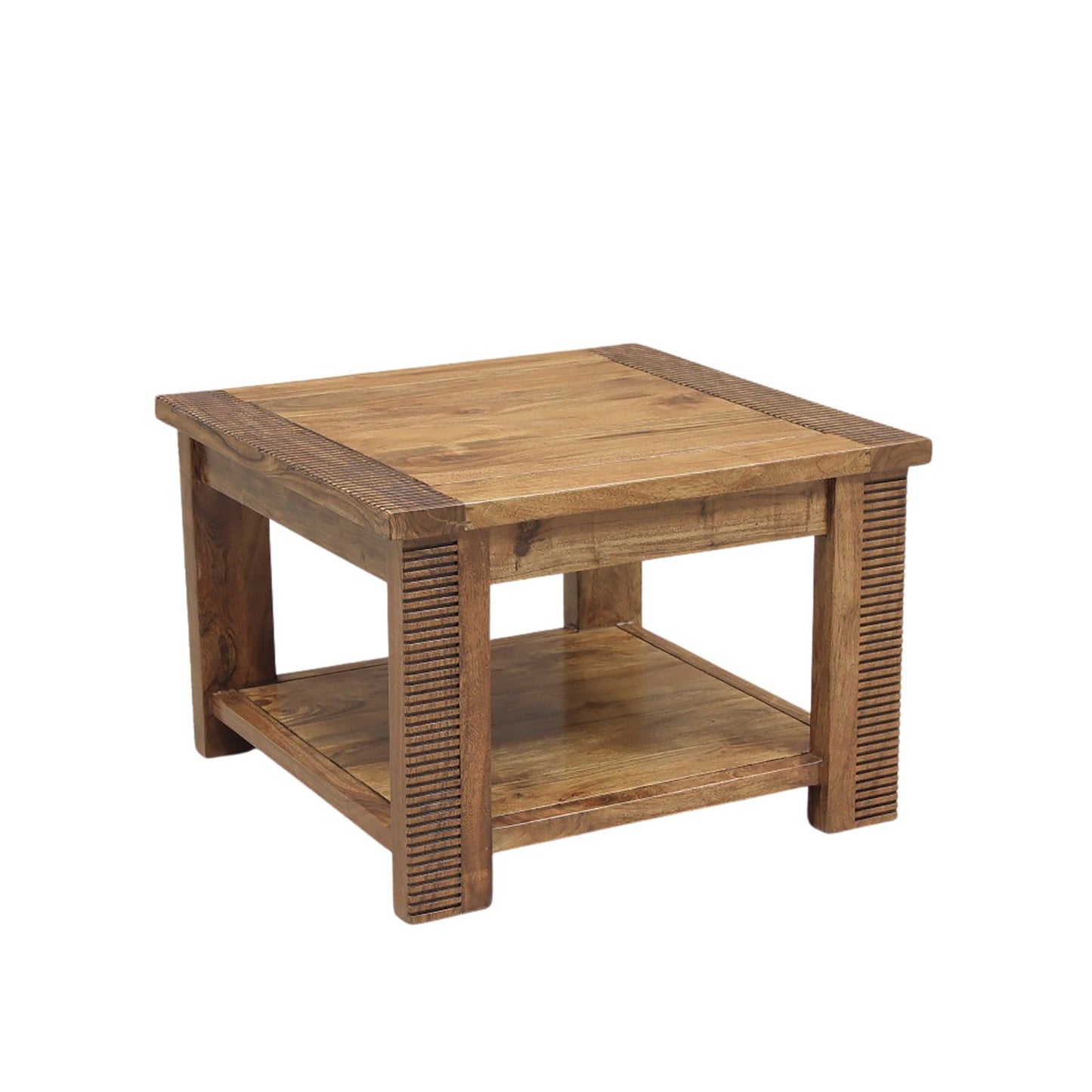 Striated wood side table | Acacia Verone