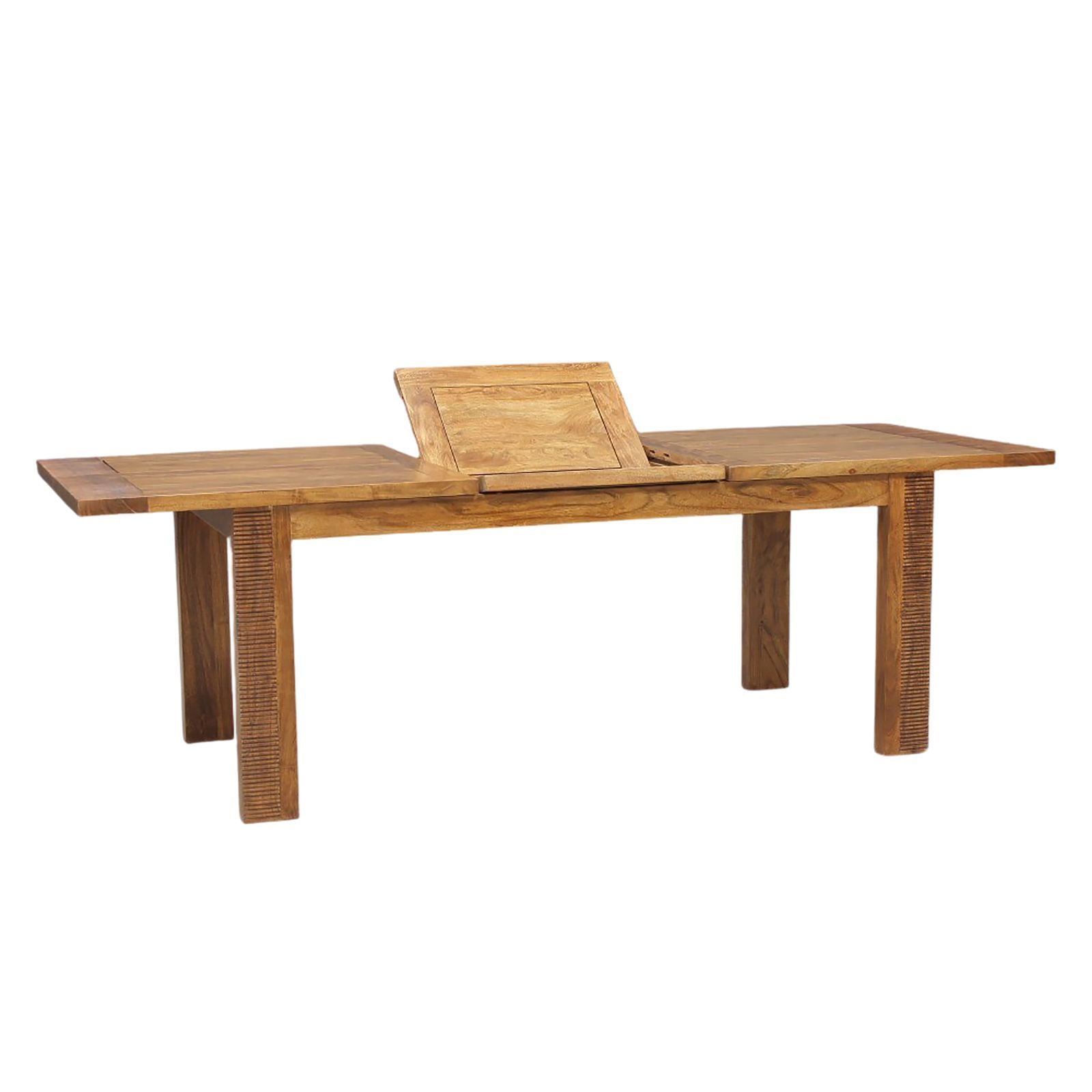 Table à manger rectangulaire rallonge bois strié 180 | Acacia Verone