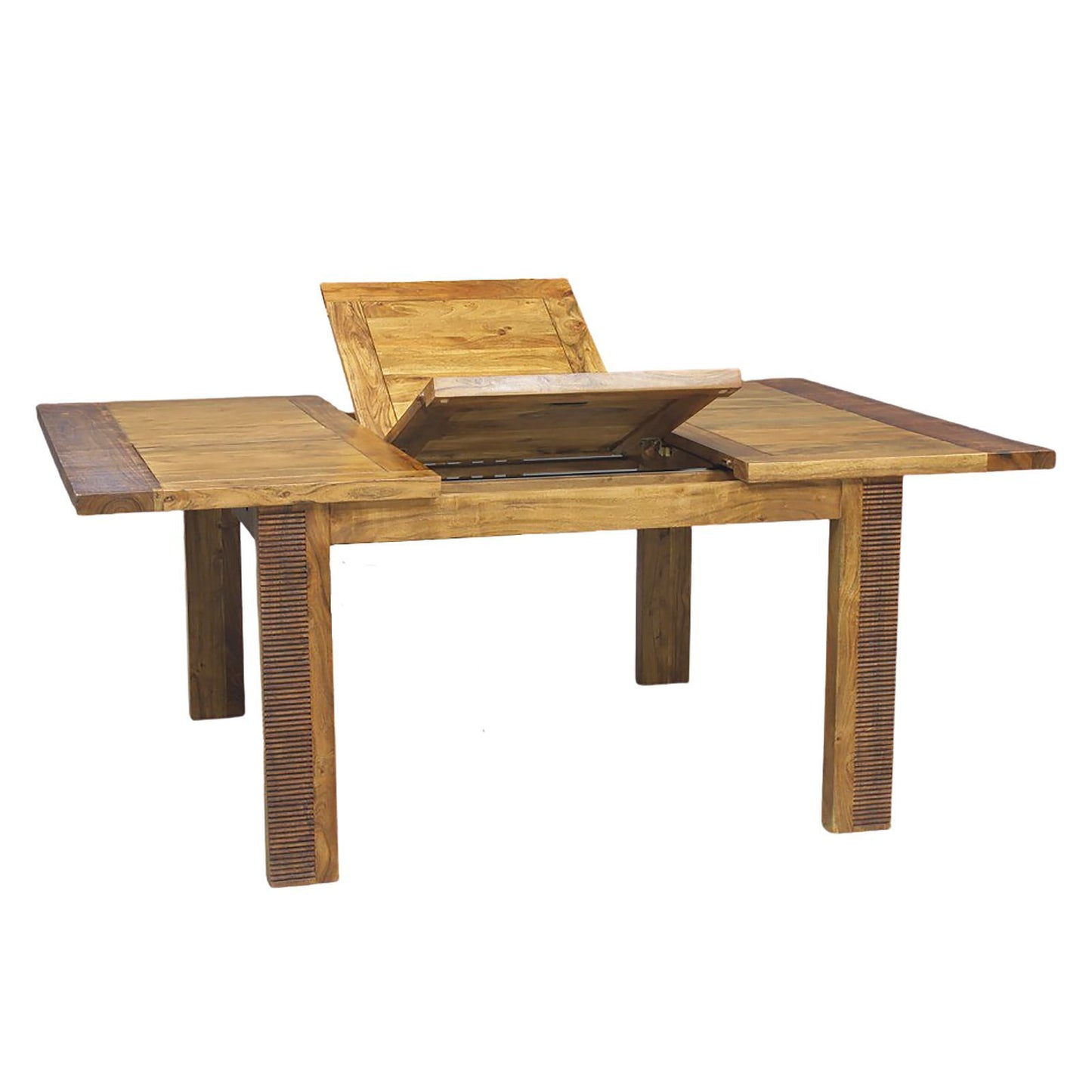 Table de repas carrée allonge bois strié | Acacia Verone