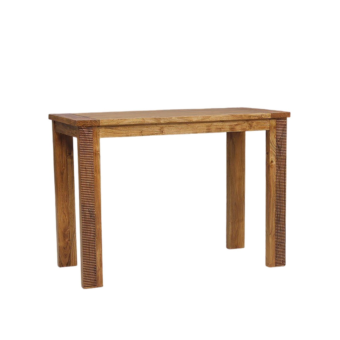 Rectangular high table in striated wood | Acacia Verone