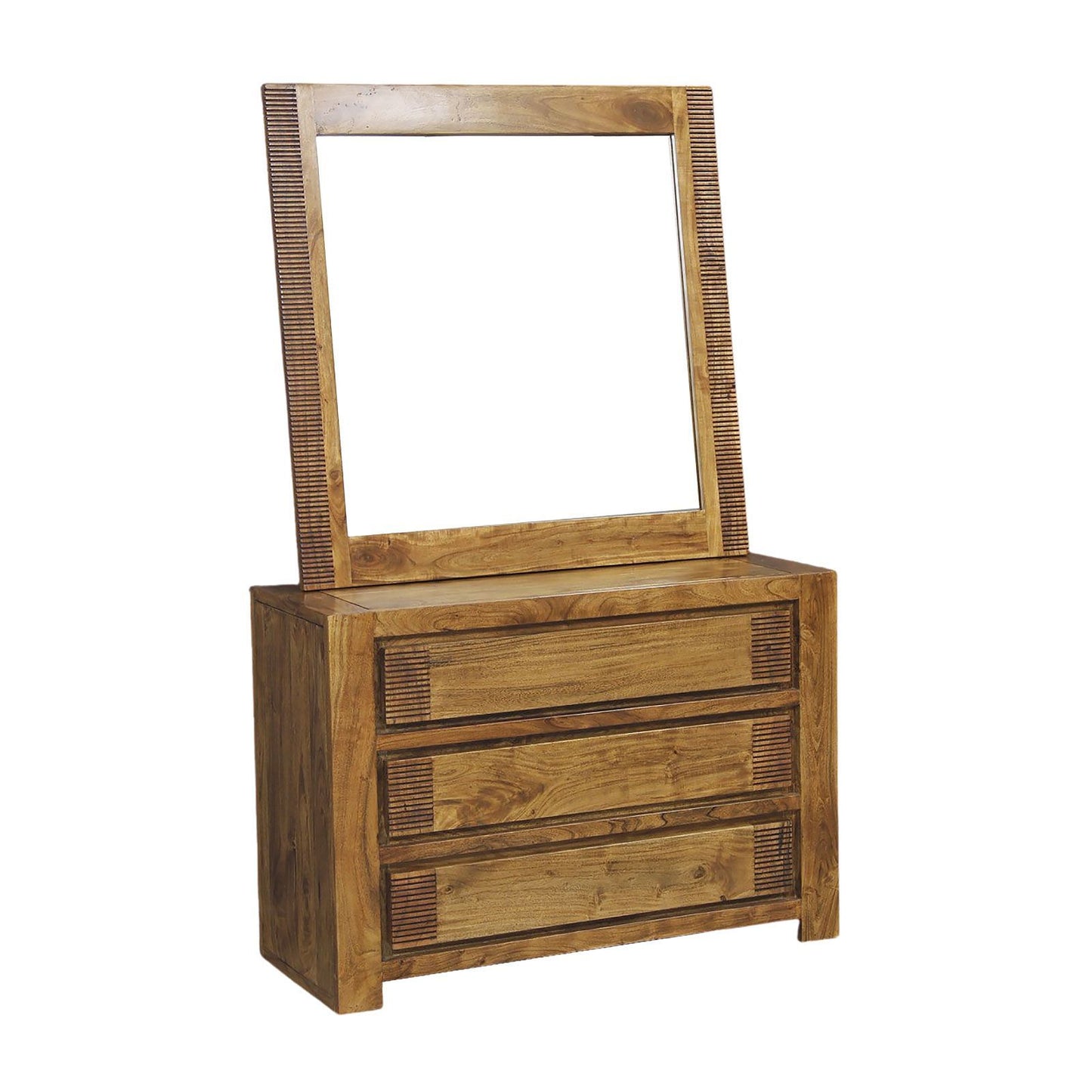 Commode bois strié 3T | Acacia Verone