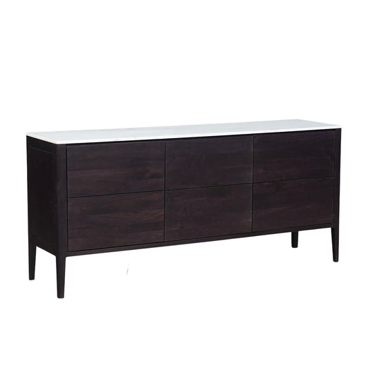 Buffet bois plateau marbre blanc 3T | Manguier Amsterdam