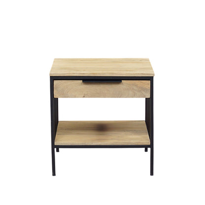 Chevet design industriel bois nature