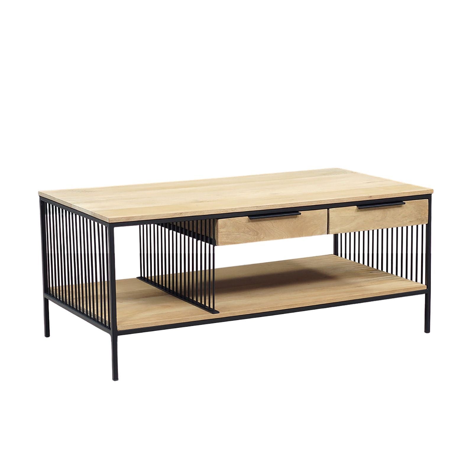 Table basse rectangulaire design industriel 2T "Manguier Lineo"