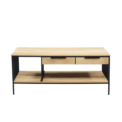 Table basse rectangulaire design industriel 2T "Manguier Lineo"