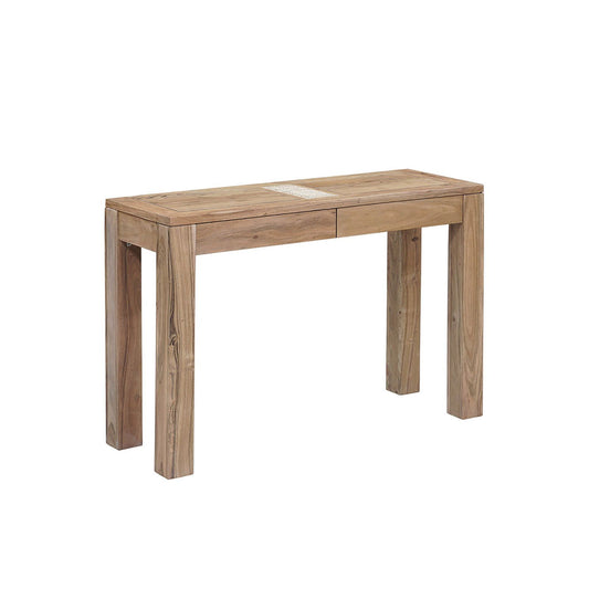 Console bois nature plateau cannage | Acacia Tatoo II