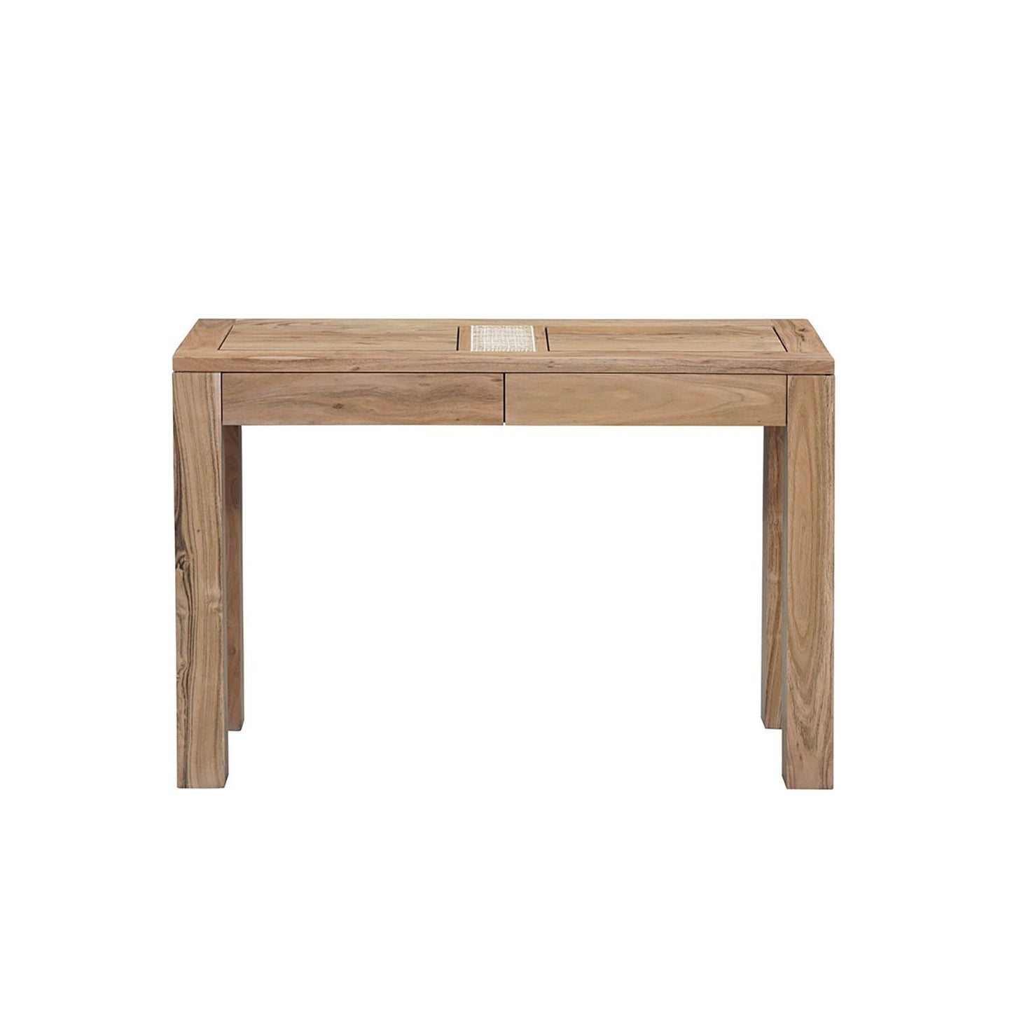 Console bois nature plateau cannage | Acacia Tatoo II