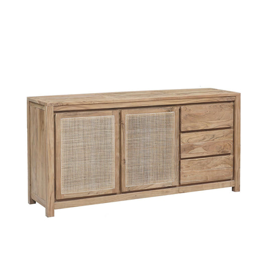 Buffet bois nature porte cannage 2P 3T | Acacia Tatoo II