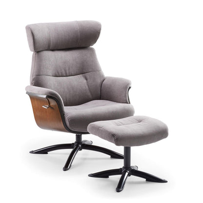 Fauteuil relax manuel bois microfibre Osaka Gris